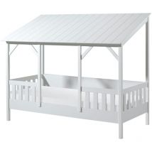 Lit Cabane 90x200 Sommier inclus Vipack HouseBed - Blanc