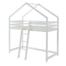 Laïba Kids - Lit Cabane Mezzanine Jardin Des Petits Dormeurs Blanc 90x190
