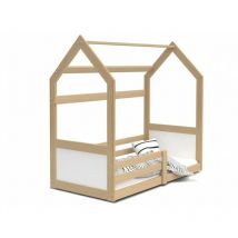 Kids Literie - Lit Cabane Miki 80x160 Pin-blanc Pin - blanc Livré avec sommiers