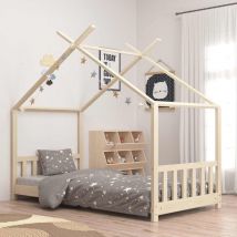 Cadre de lit d'enfant Bois de pin massif 70x140 cm vidaXL