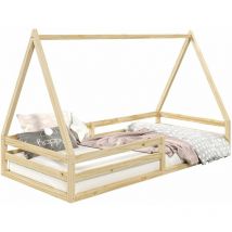 Idimex - Lit cabane sila 90 x 190 cm, en pin massif naturel