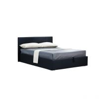 Lit coffre avec sommier CANEL 140x200 en simili cuir, coloris noir