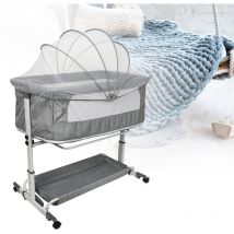 Skecten - Hofuton Lit Cododo Bébé Parc de Jeu 2 en 1 avec Panier de Rangement, 5 Niveaux Réglables en Hauteur, Grande Capacité, Matériau Doux,
