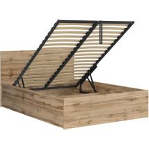 Lit coffre 140x200 sommier inclus Edwin Bois