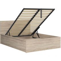 Lit coffre 140x200 sommier inclus Edwin Bois Clair