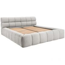 Lit coffre 160 x 200 cm - Tissu - Gris clair - forvik de Pascal Morabito