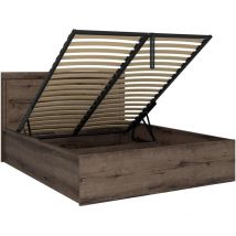 Petits-meubles - Lit coffre 160x200 sommier inclus Adam Bois foncé