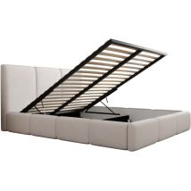 Petits-meubles - Lit coffre 160x200 sommier inclus Alto Blanc cassé