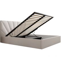 Lit coffre 160x200 sommier inclus Ysee Blanc cassé
