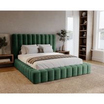 Emporius - Lit coffre 180 x 200 avec Rangement Elise - Lit adulte, Tête de lit haute - lit Vert (Ikoo 13)