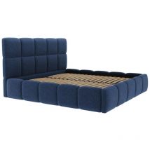 Lit coffre 180 x 200 cm - Tissu texturé - Bleu nuit - damado de Pascal Morabito