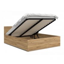 Kids Literie - Lit Panama 140x190 + coffre - Sommier inclus Chêne