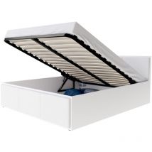 Lit coffre Barcelona 120 x 200 cm avec sommier à lattes relevable Blanc