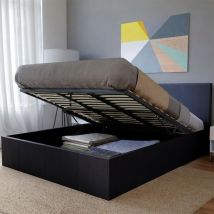 Truhenbett barcelona 160x200 + 1 Bettkasten / Schwarz/ 210x176x88