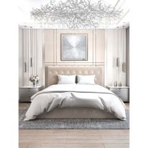Homy France - Lit coffre 2 places corsica en velours gris 160x200cm
