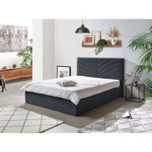 BOBOCHIC - Lit coffre PALMYRE Velours 140x190 Anthracite