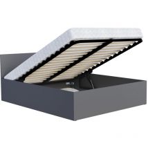 Nova Confort - Lit coffre Paris 120 x 200 cm avec sommier à lattes relevable Gris