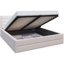 Kids Literie - lit coffre virginia 140x190 - Sommier inclus Crème