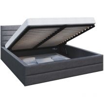 Kids Literie - lit coffre virginia 140x190 - Sommier inclus Gris foncé