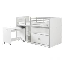 Les Tendances - Lit combiné 91 90x200 Sommier Inclus Vipack Bonny - Blanc