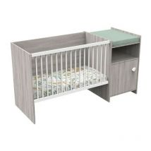 Lit combiné BABY PRICE UP 120x60 cm - Evolutif en 90x190 - Avec porte - Décor chene silex