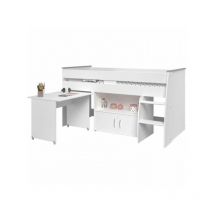 Lit combiné enfant Parisot zola - Blanc - 90x200 cm - Sommier inclus