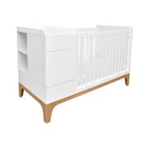 Lit combiné évolutif 70x120 en 70x160 Bellamy UP Blanc et bois