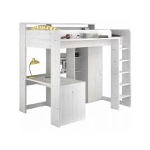 Parisot - Lit combiné mezzanine enfant Lena - Pin Petterson - Sommier inclus - 90 x 200 cm