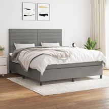 Kalisse - Furniture Limited - Sommier à lattes de lit avec matelas Gris fon