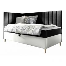 Lit continental Baltimore 164, Soft 017 + Fresh 17, Continental, Unique, 100x200, Faux cuir, Tapisserie, Sommier à lattes, 108x208x115cm