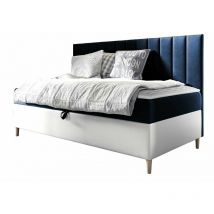 Lit continental Baltimore 165, Soft 017 + Fresh 11, Continental, Unique, 100x200, Faux cuir, Tapisserie, Sommier à lattes, 108x202x115cm