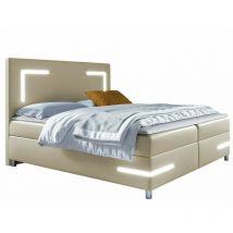 Lit continental Baltimore 173, Soft 033, Double, Continental, 140x200, Faux cuir, Sommier à lattes, 140x212x120cm, led