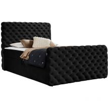 Lit continental Baltimore 186, Velluto 20, Double, Continental, 160x200, Tapisserie, Sommier à lattes, 166x227x123cm