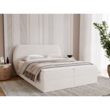Graingold - Lit continental Bogota avec rangement 160 x 200 double, velours, crème