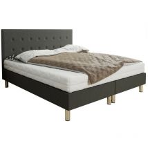 Lit continental Logan 100, Solo 267, Double, Continental, 180x200, Tapisserie, Sommier à lattes, 180x204x115cm