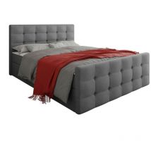 Mobilier1 - Lit continental Memphis 118, Rico 23, Double, Continental, 180x200, Tapisserie, Sommier à lattes, 185x216x105cm