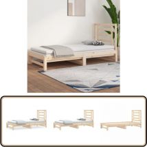 Lit coulissant sans matelas 2x(90x190) cm - Lit De Jour - Canapé-lit - Lit Invité - Lit Pliable - Meuble Multifonctionnel