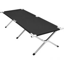 Haloyo - Lit de camp d'extérieur,pour Camping, Randonnée, Voyage en Plein Air, Capacité 110 kg, 190 x 62 x 42 cm,noir