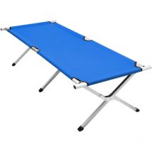 Skecten - Lit de camp lit d'appoint pliable 1906242 cm avec sac de transport polyester oxford métal neuf bleu