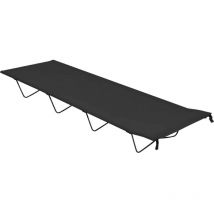 Le Poisson Qui Jardine - Lit de Camp Noir 180 cm de long. Ideal camping, caravaning, vanlife, expédition - Noir