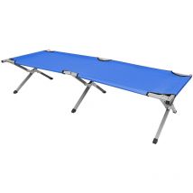Lit de Camp Pliable Camping Bed Capacité 150 kg pour Camping Randonnée Voyage en Plein Air bleu