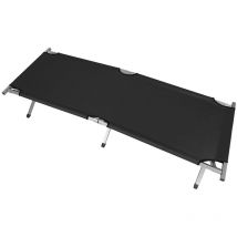 Lit de camp pliant en aluminium, Ultra léger Compact Solide et Durable,190 x 62 x 42 cm,noir