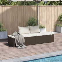 Lit de jardin Marron 195x60 cm Résine tressée
