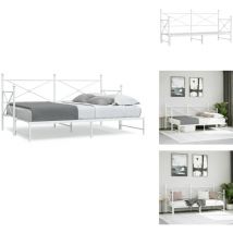 Lit de jour avec gigogne sans matelas blanc 75x190 cm - Lit De Jour Avec Lit Gigogne - Lits De Jour Avec Lits Gigognes - Canapé-lit - Lit D'appoint
