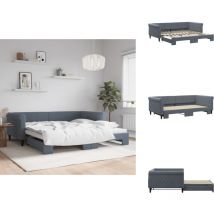 Lit de jour avec gigogne sans matelas gris foncé 100x200 cm - Lit De Jour Avec Lit Gigogne - Lits De Jour Avec Lits Gigognes - Canapé-lit - Lit