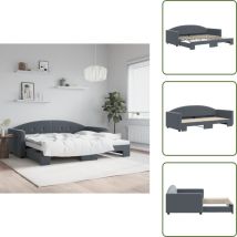 Lit de jour avec gigogne sans matelas gris foncé 90x200 cm - Lit De Jour Avec Lit Gigogne - Lit De Jour Avec Lits Gigognes - Canapé-lit - Lit