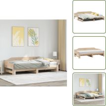 Lit de jour et lit gigogne sans matelas 90x190 cm bois massif - Lit Deux Places - Canapé Lit - Lit Gigogne - Meuble Multifonction - Lit Design