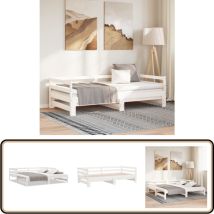 Lit de jour et lit gigogne sans matelas 90x200 cm bois massif - Lit Deux Places - Canapé Lit - Lit Gigogne - Meuble Multifonction - Lit Design