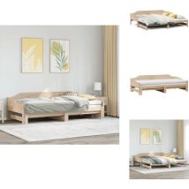 Lit de jour et lit gigogne sans matelas 90x200 cm bois massif - Lit Deux Places - Canapé Lit - Lit Gigogne - Meuble Multifonction - Lit Design