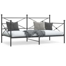 Lit de jour sans matelas noir 100x190 cm acier
